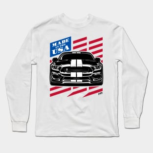 Mustang GT350 American Flag Made in the USA Long Sleeve T-Shirt